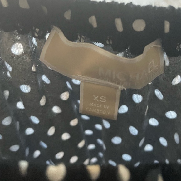 Michael Kors Off-The-Shoulder Polka Dot Top peasant print blouse XS - Picture 4 of 4